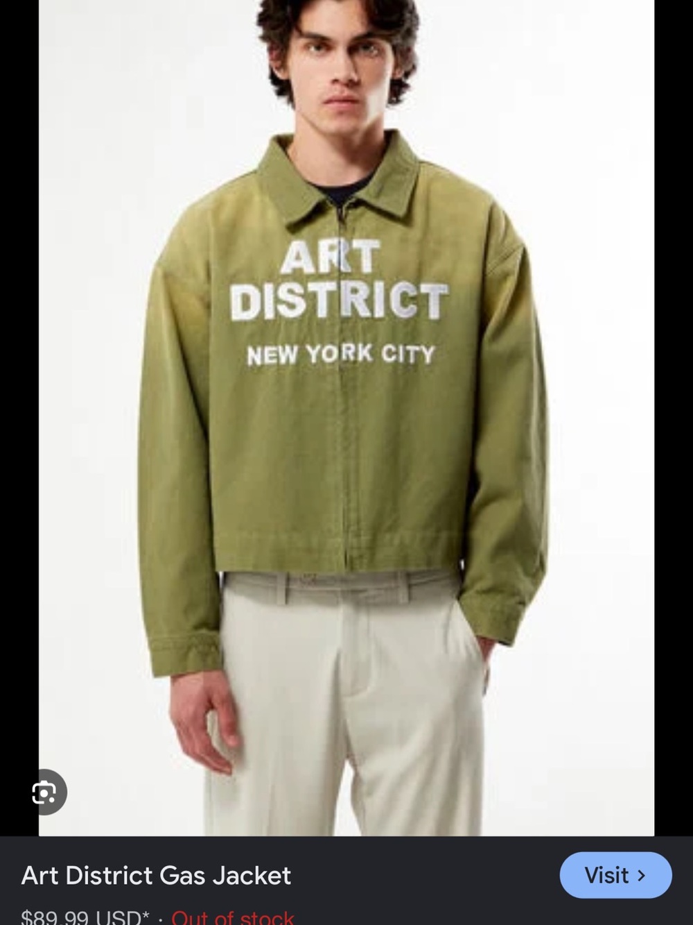 Pacsun District Olive Green Art District Gas Jacket - Men's
